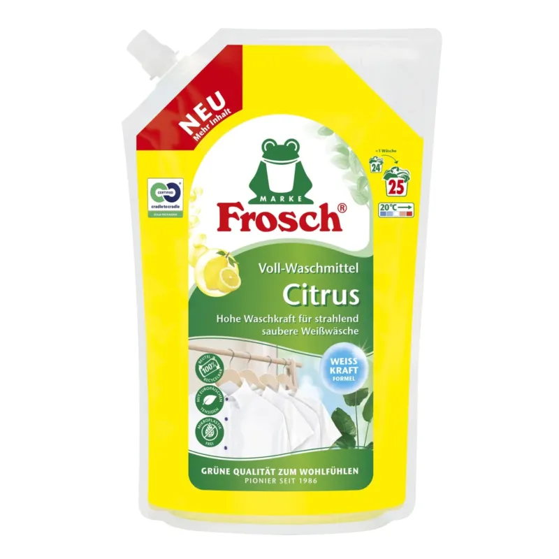 Frosch Voll-Waschmittel, Citrus, kraftvolle Rezeptur, 25 WL