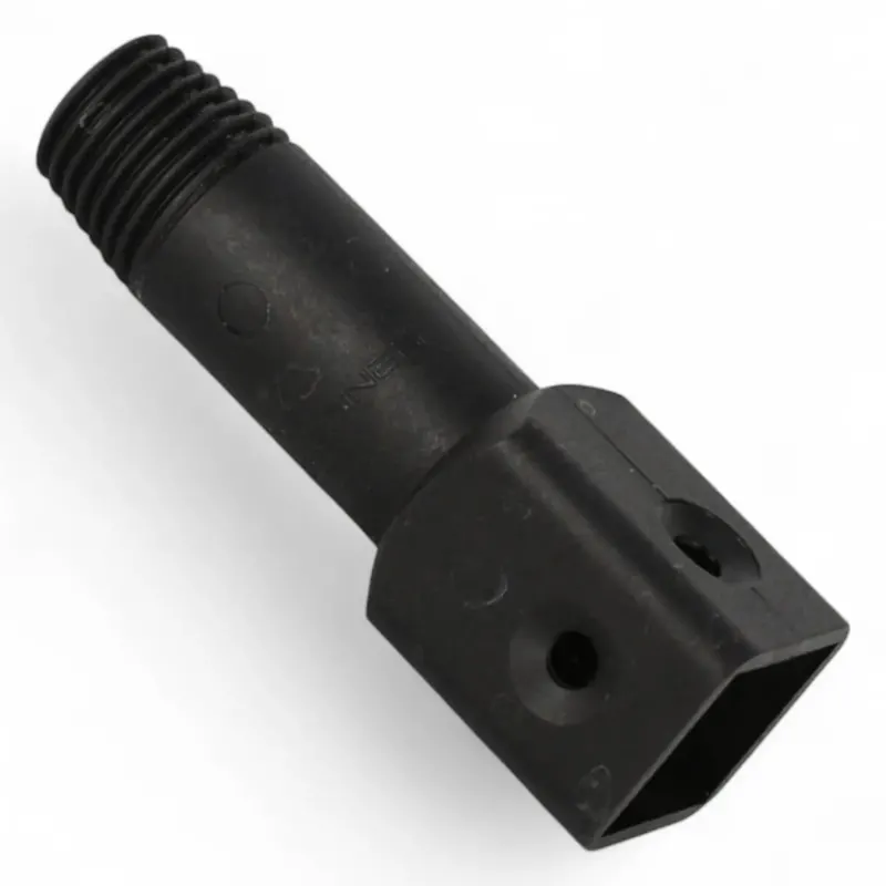 Schwarzer gardiner quick-loq adapter aus kunststoff mit gewindeaufnahme für euro-gewinde und quadratischem stecker