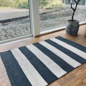 Gulvtæppe i Bomuld - 60x90cm koks / natur - VIAMAJA.DK