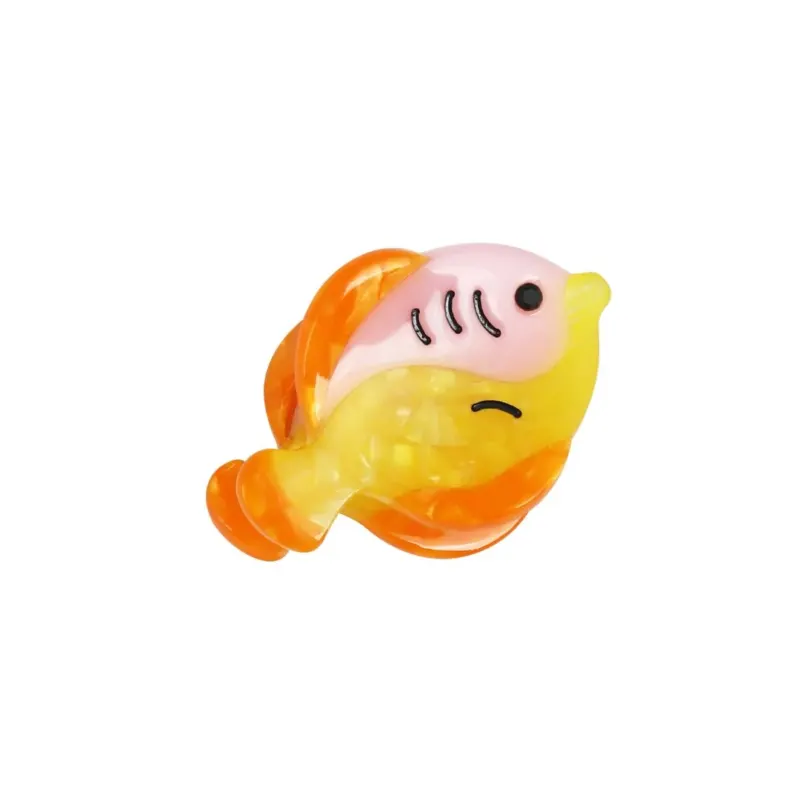 Kleine Haarklammer im Fischdesign gelb