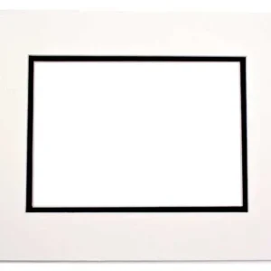 Mount Board Double thick Ivory/Black 20.3x25.4cm with 11.8x16.8cm Window