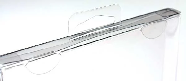 Plastic Gift Boxes 11.4x2.5x14.9cm Crystal Clear with Hanger in middle