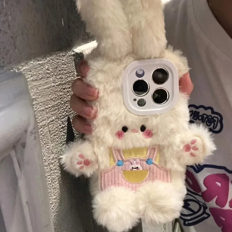 3D Cartoon Fluffy Bunny Cute iPhone Case - Image 0