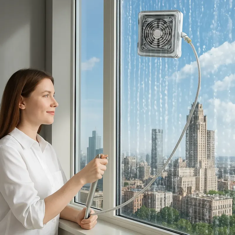 Effortless Double-Sided Long Handle Window Cleaner Brush - Image 0