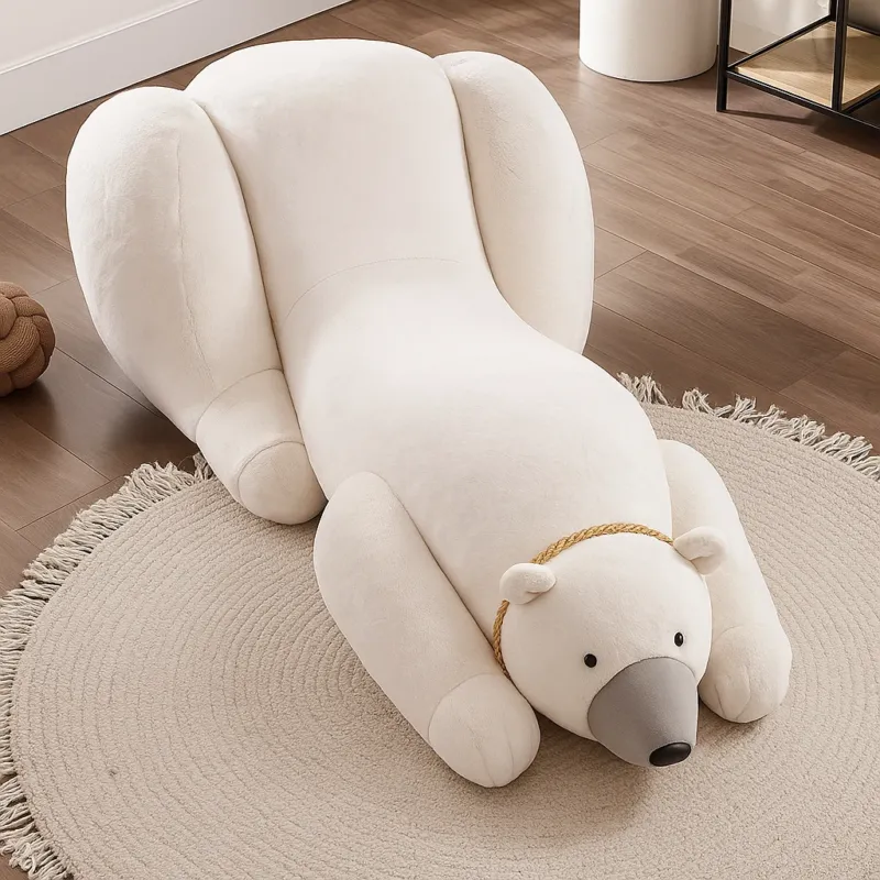 Giant Polar Bear Plush Lounge Chair - Image 0