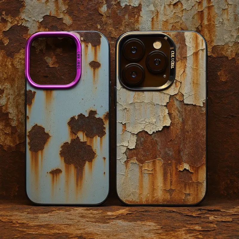 Industrial Rust Finish Shockproof iPhone Case - Image 0