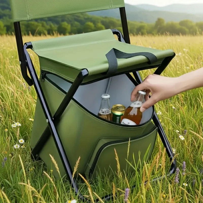 Built-in Cooling Bag Portable Folding Outdoor Stool - Image 0