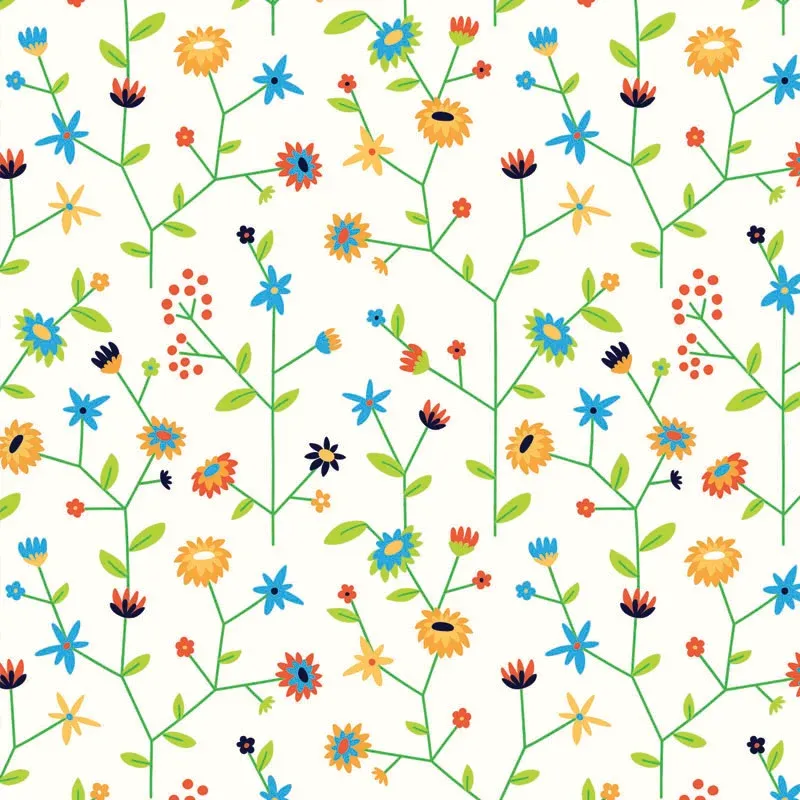Wrapping paper of grass on a roll Flowers 30cm wide (1 pc.)