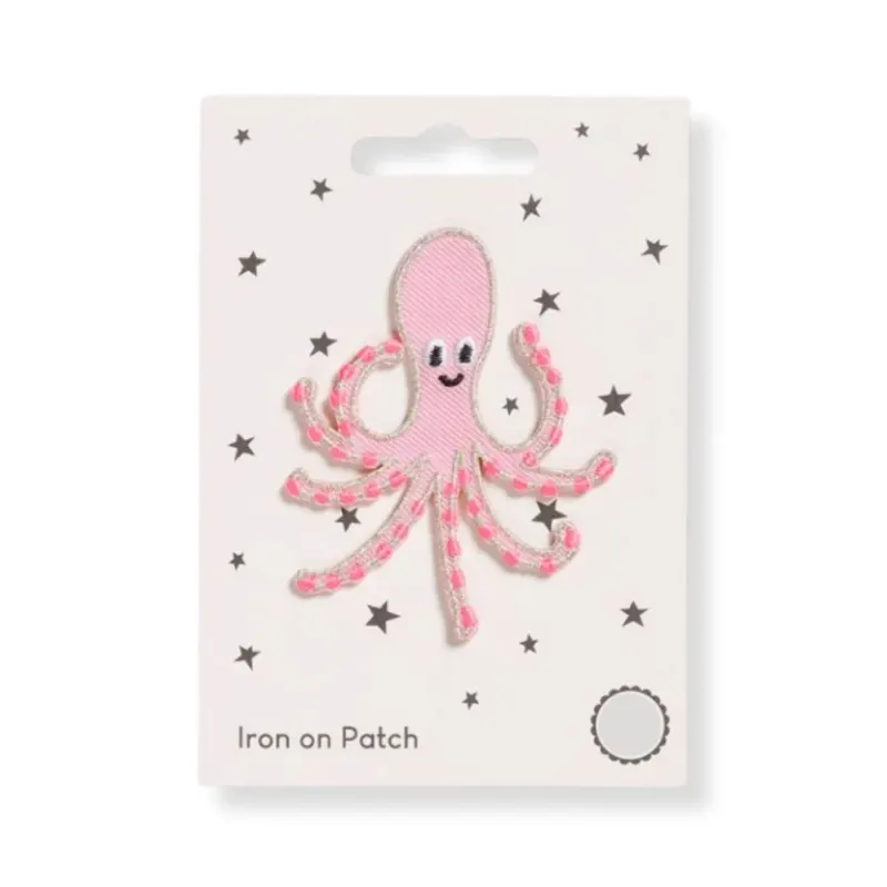 Aufnäher zum Aufbügeln 'Rosa Oktopus'