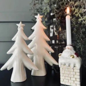 Juletræ 17cm - Hvid porcelæn - VIAMAJA.DK