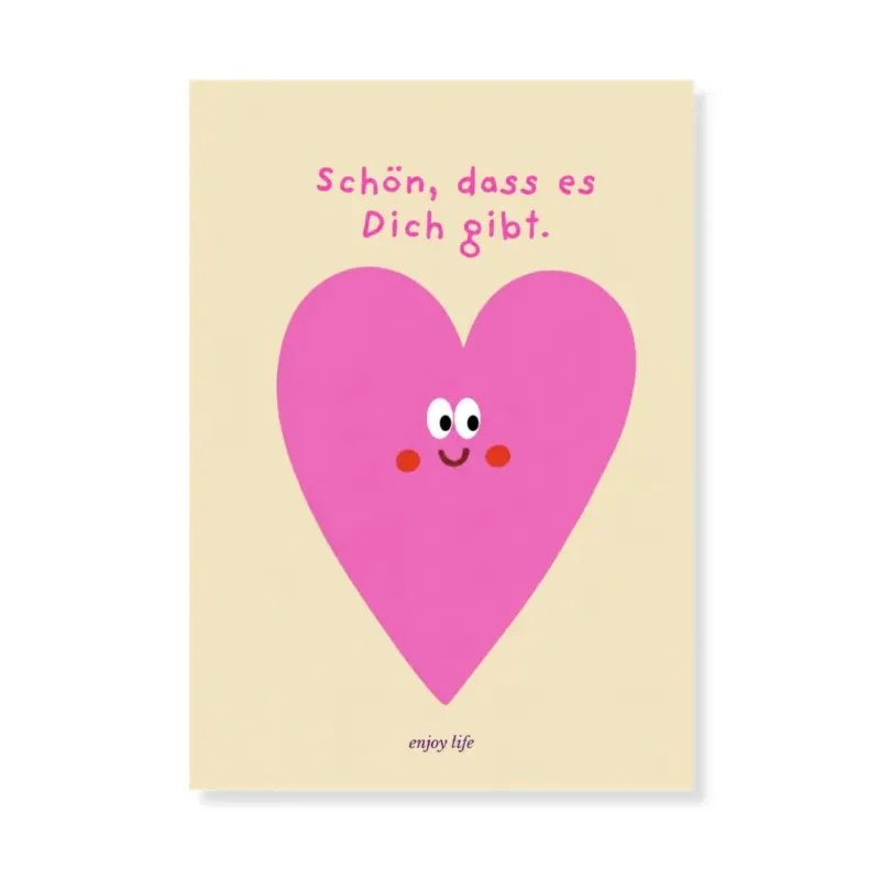 Postkarte 'Schön, dass es Dich gibt Herz'