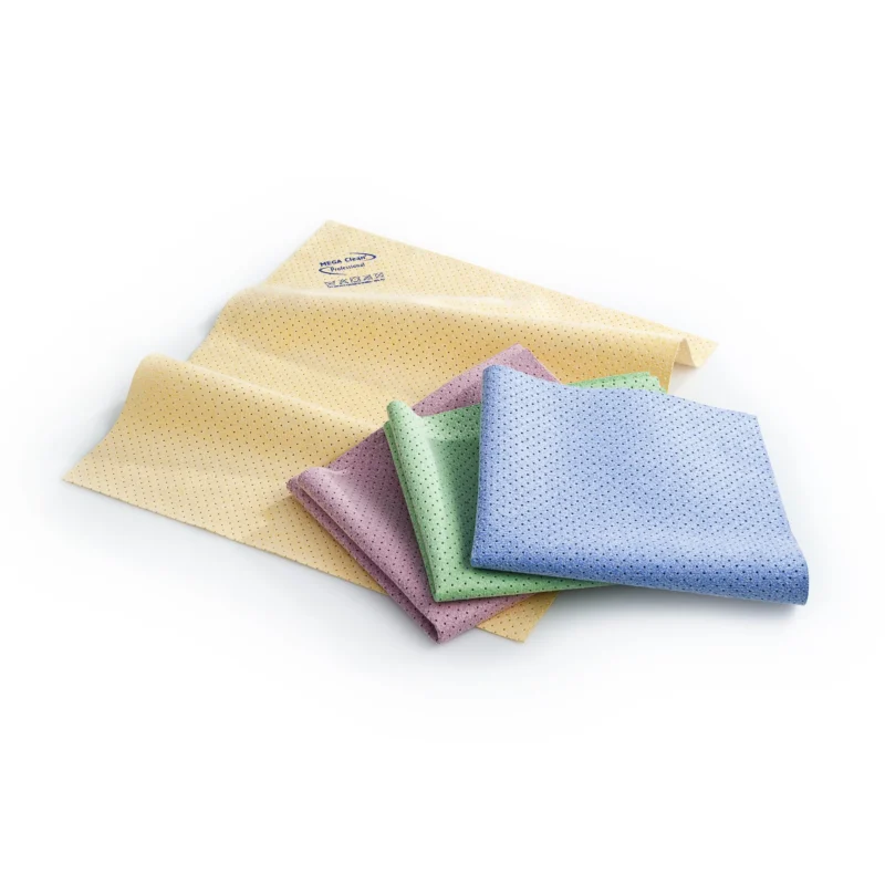 MEGA Clean Professional Mikrofaser Kunstledertuch gelocht 1 Stück, Blau