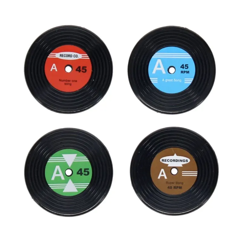 Mini Musikmagnete 4er-Set - Vinyl, Schallplatten