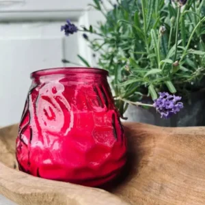 Myggelys Citronella i farvet glas - PINK - VIAMAJA.DK