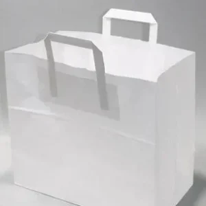 Paper Carrier Bags 26x17x26cm White Kraft 70 g/qm