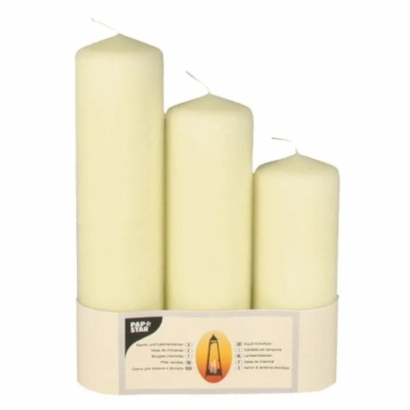 Papstar Kamin- und Laternenkerzen creme