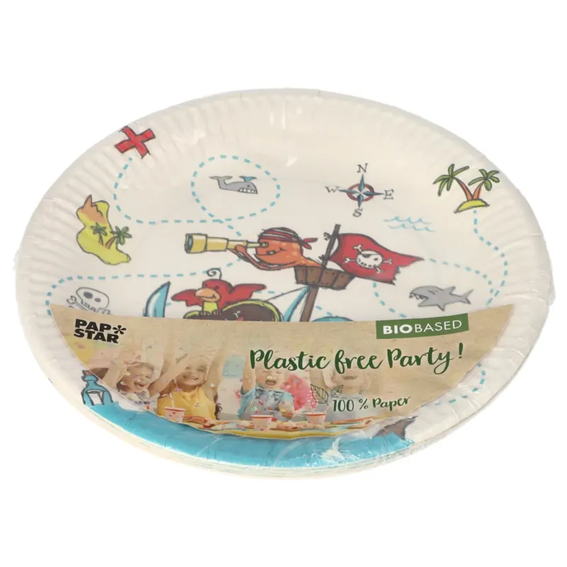 Papstar Pappteller, Pirate Crew, 23 cm 1 Karton (20 Packungen × 10 Stück)