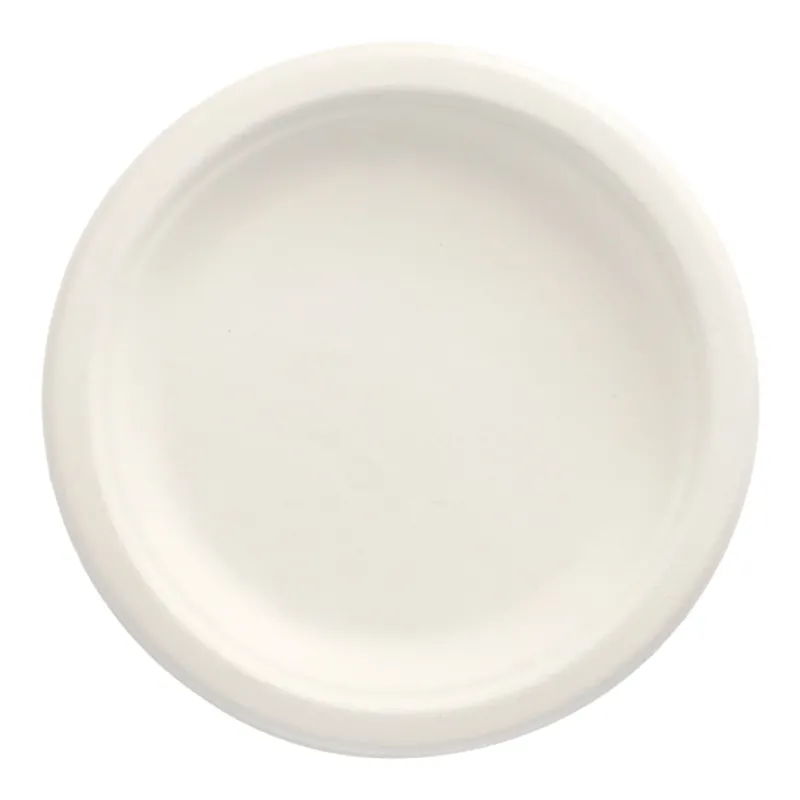 Papstar Pure Einwegteller, Zuckerrohr, Ø 15 cm 1 Packung (50 Stück), Weiß