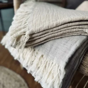 Plaid vævet med kork – Nature mix - VIAMAJA.DK