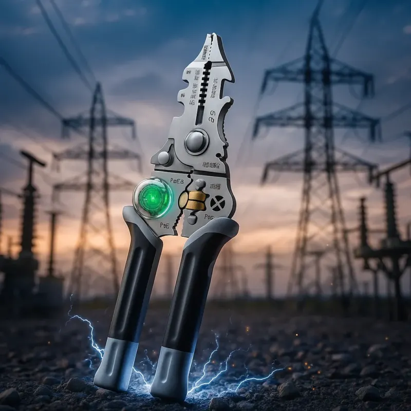 Multi-Task Wire Stripper Voltage Detector Plier - Image 0