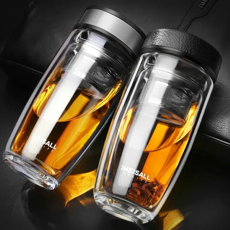 Elegant Double Glass Tea Infuser - Image 0