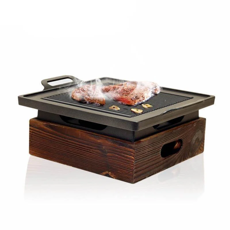 Korean Elegant Wooden Indoor Barbecue - Image 0