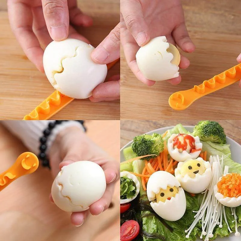 6pcs Smiley Face Cute Egg Cutter - Image 0