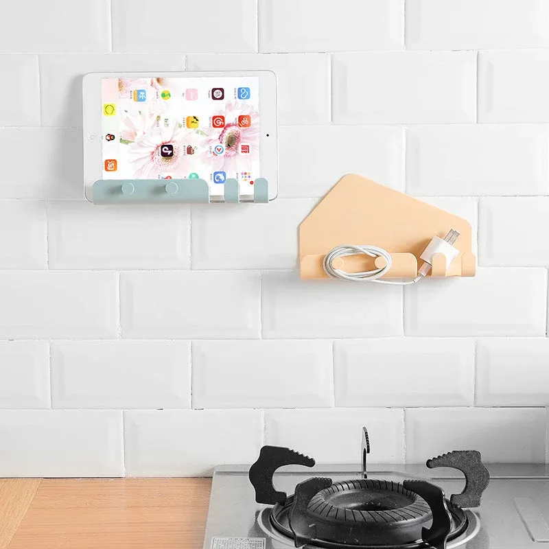 Wall-Mounted Sticky Organizer Phone Holder Rack - Image 0