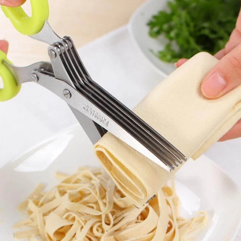 5 Layers Stainless Steel Multifunctional Kitchen Scissors - Image 0