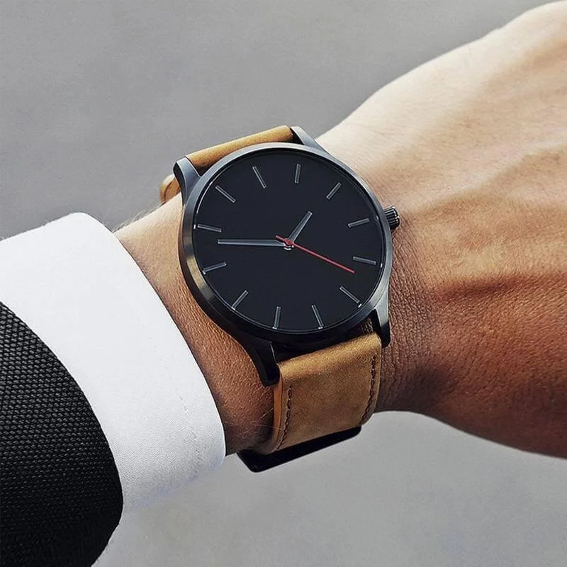 Military Leather Business Style Watch for Men - Image 0