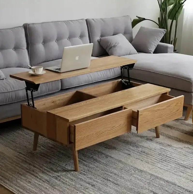 Wooden Nordic Liftable Space Saving Coffee Table - Image 0