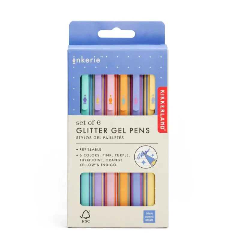 Schimmerndes 6er-Gelstift-Set zum Schreiben 'Glitter Gel Pens'