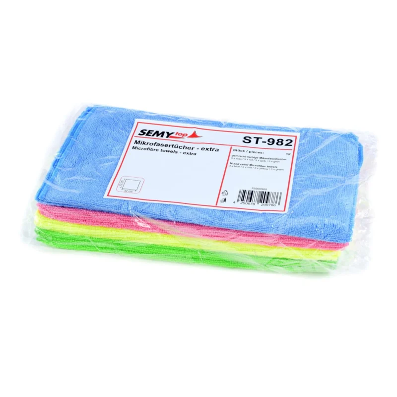Semytop Mikrofasertuch, 32 x 32 cm 12 Stück 4 Farbig Sortiert