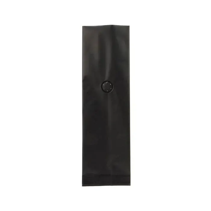 Coffee Pouches Matt Black with Valve 8x6x26cm 285 grams