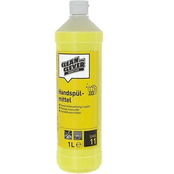 Handspülmittel SMA11 Clean and Clever - Frischer Glanz mit Zitronenduft 1 Liter Flasche