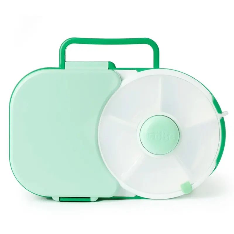 GoBe 2in1 Lunchbox & Snack Spinner mit Sticker sage green