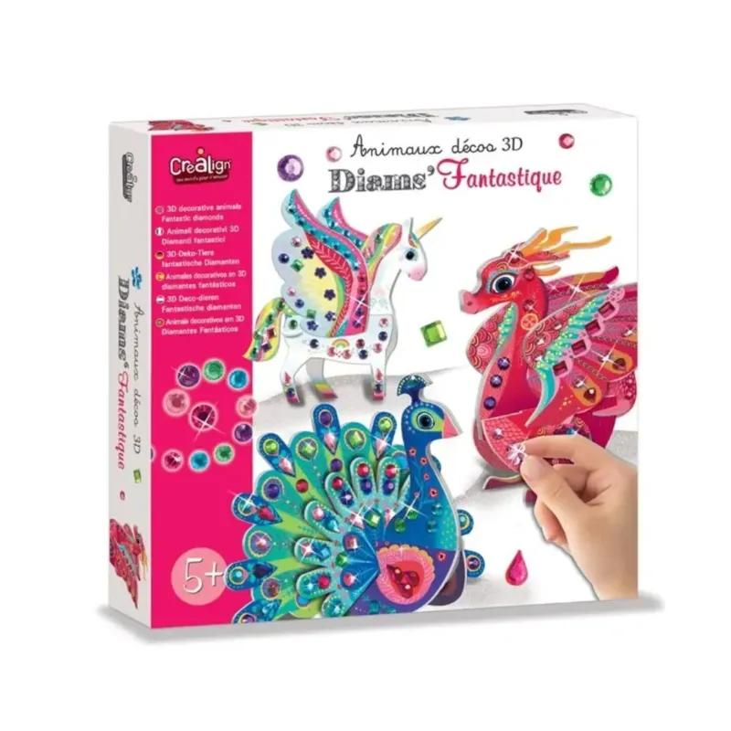 Kinder Kreativset 3D-Deco-Tiere 'Fantastische Diamanten'