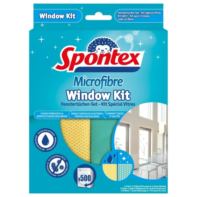Spontex Mikrofibre Fenstertücher-Set, 2-teilig
