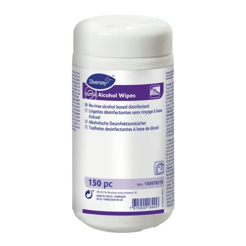 Suma Alcohol Wipes Desinfektionstücher 1 Karton = 12 Dosen à 150 Tücher
