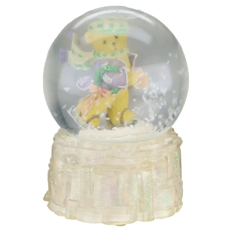 Teddy 292575 Winter Bear Festival Boy Skating Waterball Musical Enesco Cherished Teddies mit OVP