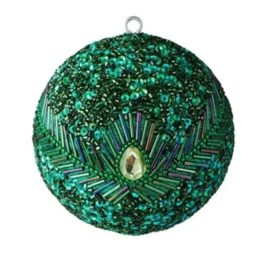 Weihnachtskugel Opium Pfaumuster (Pailetten,Perlen)