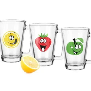 Glastasse freche Früchte 250ml 3-fach. sort.