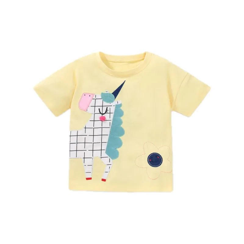 Kurzarm T-Shirt gelb 'Fancy Unicorn'