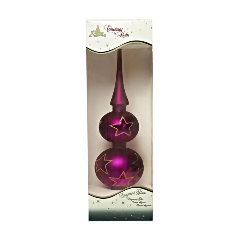 Baumspitze pink matt Sterne 33 cm