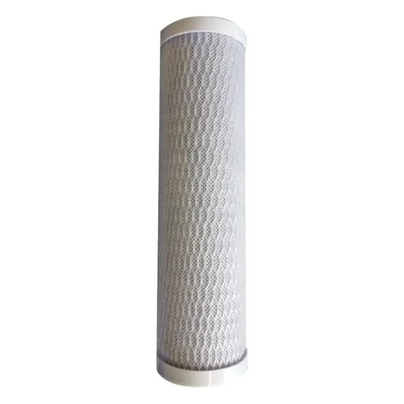Weißer zylindrischer unger roca2 kombi vorfilter mit texturierter mesh-oberfläche und plastik endkappen